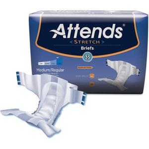 Attends Healthcare Products 98023100 White Medium & Regular Stretch Adult Moderate-Absorbent Incontinence Brief, Pack of 24