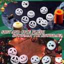 Hiboom 24 Pcs Christmas Snow Ball Nightmare Themed Ornaments Plush Snowmen Balls Cute Stuffed Plush Nightmare Snowman Shopping Mall Window Decoration