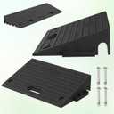 Rubber Threshold Ramp with A Handle, Wheelchair Door Ramp 5.0 Inch Rise for Cars/Scooters/Walkers/Doorway/Home Steps/Driveway (2PCS, 2200LBs Load)