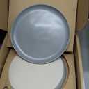 Fable Dinnerware Set - Includes 4 Each of The Dinner + Salad Plates, and The Breakfast Bowls - Dishwasher Safe, Durable Stoneware Ceramic Plates and Bowls - Dove Gray