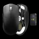 Lamzu Maya X Wireless Gaming Mouse, Ultra Lightweight 47g, Optical Switch, Maximum 30000 DPI, Symmetrical, MCU Nordic 52840, Dust-Proof Encoder, PAW3950 Sensor(Larger Maya) (Black)