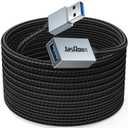 JasRoum USB Extension Cable 20 Ft Long, 5Gbps USB 3.0 A Extender Cord Male to Female High Speed Data Transfer & Charging Briaded for Monitor TV Keyboard Mouse Flash Drive Webcam Printer