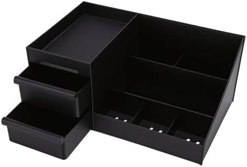 Cologne Stand Organizer for Men, 7 Compartments 2 Drawers Plastic Perfume Shelf Bathroom Countertop Organizer for Perfume and Skincare