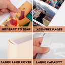 600 Pockets Photo Album 4x6 with Writing Space, Large Capacity 4x6 Photo Album Holds 600 Horizontal and Vertical Photos, Linen Cover Acid Free Pages Photo Book for Family Wedding Baby Pictures, Beige