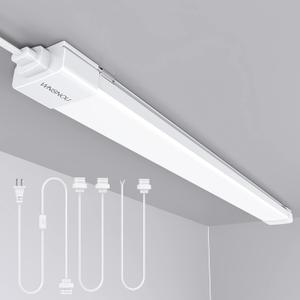 LED Shop Light With Plug, 4FT Waterproof Linkable Tube, 36W Cabinet Lighting 5000K Wired Electric Ceiling With ON/Off Switch, 4000LM Closet Light for Workshop, Room, 4FT-1PCS
