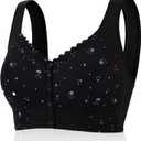 Front Closure Bras for Odler Women Gathering Plush Size Bras Thin Cup Wireless Bras Full Coverage T-Shirt Bralettes (XXXL)