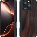 Abbolinxus for iPhone 16 Pro Magnetic Wood Case. Unique & Classy Shockproof Protective Cover. Compatible with MagSafe Magnetic Charging. (Ebony Wood, iPhone 16 pro(6.3")