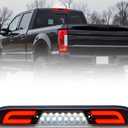 LED Third 3rd Brake Light for 2015-2026 F150 F'ord 2017-2022 F'ord F250 F350 F450 F550 Super Duty Ranger Maverick Mount Rear F1 Style Strobe Brake Lights with Seal Gasket White Cargo lamp Assembly