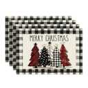 Set of 4 Christmas Placemats 12x18 Inch Dining Table Mats Holiday Decor
