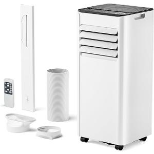 8000 BTU Portable Air Conditioner - Cools 350 Sq.Ft Quickly, 3-in-1 AC Unit with Remote, 24H Timer, Quiet Operation & Window Kit for Bedrooms Apartments Offices Dorms