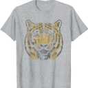 Vintage Tiger Face Tiger Head Wild Cat Lover Gift T-Shirt Small, Grey
