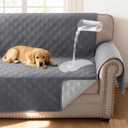 H.VERSAILTEX 100% Waterproof Couch Covers for 3 Cushion Couch Triple Non-Slip Sofa Cover with Storage Pocket Washable Couch Protector for Dogs(Sofa, Grey)