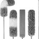 Dusters for Cleaning,Microfiber Duster Feather Duster with Extension Pole,4PCS Ceiling Fan Cleaner Duster,Long Duster Extended Handle,Blind Cleaner Dusting