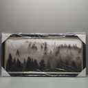 Foggy Forest Wooden Wall Art: Landscape Mountain Artwork Prints with Wooden Framed for Living Room (40W x 20H, Multi-Sized)