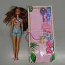 Barbie Self-Care Doll, Brunette Posable Workout Doll with Puppy & Accessories Including Roller Skates & Tennis Rackets