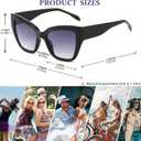 Oversized Cat Eye Sunglasses for Women Fashion Big Cateye Frame Sunnies Trendy UV400 Black Shades (A1 Black/Grey Gradient)