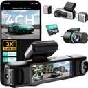 BOTSLAB 3K 4 Channel Dash Cam, 560 All-Sides View, Front and Rear Inside Car Camera with 3.18Touch Screen, Dash Camera 24/7 Parking Mode, Built-in GPS 5.8GHz WiFi Voice Control, Free 128GB Card