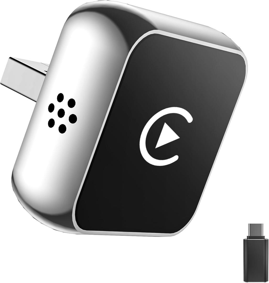 Wireless CarPlay Adapter for Apple iPhone Android2025 Upgraded 2-in-1 Mini USB Design, Fast and Stable Connection Wireless Carplay Adapter for iOS 10+, Android 11+ Version