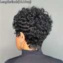 Chic Elegent Pixixe Cut Curly Wigs for Black Women Short Layered Pixie Cut Human Hair Wigs With Bangs Natural Black Color Summer No Glue Short Curly Human Hair Wig (Black Curl)