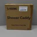 YASONIC Corner Shower Caddy Organizer, 3-Pack Self-Adhesive Rustproof Bath Shelves with Soap Holder & 4 Hooks, Large Capacity Shower Storage Rack for Bathroom Organization, Silver