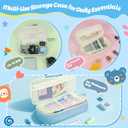 5 x Aesthetic Pencil Case Pouch with Zipper  Large Capacity Organizer Bag for School Supplies, Pens, Pencils, Markers  Cute Small Storage Box for Kids, Girls, Teens & College, Blue