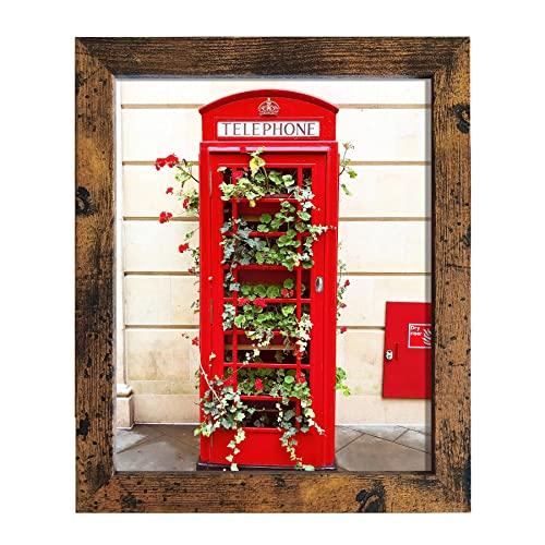 SESEAT 8x10 Picture Frame Wood Brown, Photo Frame for Wall Mounting or Tabletop, 4 Packs