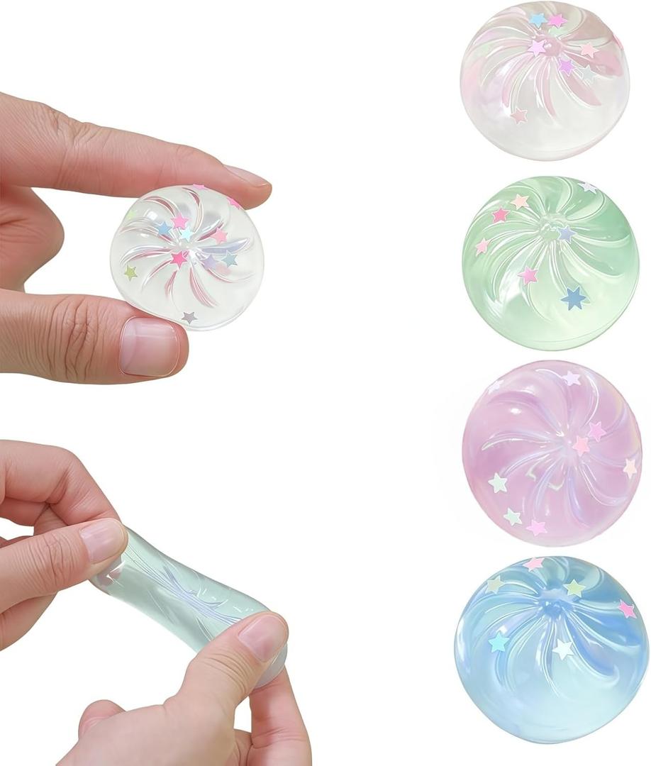 Xinbalove Mini Dumpling Squishy, Sensory Stress Squishy Dumpling Hand Toys, Soft Dumplings Squeeze Dough Ball for Stress Relief, Calming Adults Fidget Toys 4 Pack