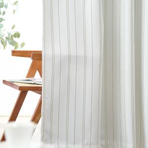 jinchan Green and White Striped Curtain for Bedroom 100 Inch Extra Wide Sliding Glass Door Room Divider Curtain 84 Inch Length Privacy Light Filtering Pinstripe Bedroom Window Treatment Drape 1 Panel