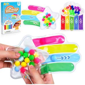2 PCS Color Sorting Sensory Toys for Toddlers: Quiet Travel Essential Toy for Kids Calm Down - Fine Motor Skills Game for Preschool Learning Activities - Montessori Toys for Kids Boys Girls Ages 3 4 5