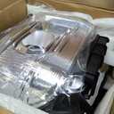 Headlight Assembly Compatible with GMC Sierra 2014-2018 1500 | 2015-2019 2500HD/3500HD Base/Denali/SLE/SLT, Halogen Headlamp Replacement W/O LED DRL, With Bulbs, Chrome Housing White Reflector