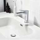 Rbrohant Single Hole Bathroom Faucet, Polished Chrome Single Handle Bathroom Sink Faucets for 1 Hole,Bathroom Vanity Faucet with Pop up Drain, Deck Mount, R2001-PC