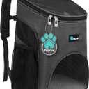 PetAmi Small Dogs and Cat Backpack Carrier, Airline Approved Pet Backpack Carrier, Ventilated, Safety Strap, Buckle Support Designed for Hiking Travel Camping Outdoor, Max 18 lbs (Gray)