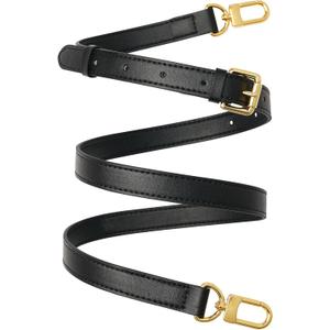 Genuine Vachetta Leather Crossbody Strap Genuine Leather Adjustable Replacement Strap for Shoulder Bag Handbag Purse, (Black)