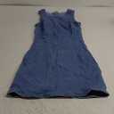 Women’s Sleeveless Bodycon Denim Mini Dress Casual Waist Tucks Zipper Tank Jean Dresses XS, Blue 