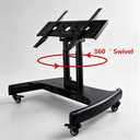 Mobile TV Mount Stand, Low Height Monitor Cart with Wheels for 32-65 inch Flat Curved Screen TV, LED LCD, Height Adjustable, 90Adjustable Viewing Angle