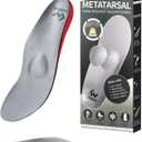 Cushwork Morton's Neuroma Shoe Inserts for Metatarsalgia, Ball of Foot Pain, Plantar Fasciitis, Metatarsal Pain Relief Orthotic Insoles, Arch Support Shoe Insoles for Man Women, Size: B(Men's 5-5.5 / Women's 6.5-7)--250mm