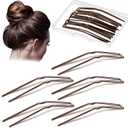 MTLEE 24 Pcs U Shaped Hair Pins, Ballet Bobby Pins for Updo with Storage Box, Metal U Bun Hair Forks for Women Girls, Thick, Thin, Long, Curly Hair(Brown, 3 Inch)