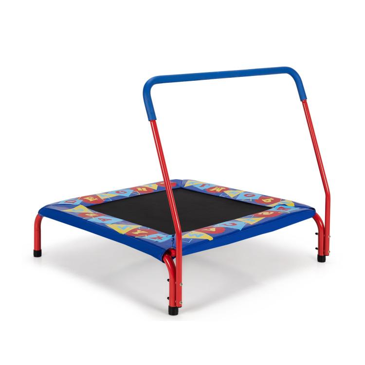 36" Kids Indoor Outdoor Square Trampoline with Foamed Handrail