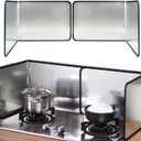 4 Sided Splatter Guard,Foldable Stainless Steel Oil Splatter Screens, Oil Splash Insulation, Oil Splatter Guard Stove Heat Insulation Board, 38 * 30 * 30cm (2Pcs), Silver, 20.99 (13" x15"- 2 Panels)