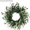 Artificial Christmas Garland with Faux Greenery and Berries | Indoor & Outdoor Holiday Decorations | Olive Wreath for Front Door,Indoor Outdoor,Farmhouse Home and Mantel Garland (16 inch)