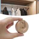 Wealrit Closet Rod Wooden Curtain Rod Bracket Pole Socket, 6 PCS Shower Holder U Brackets End Caps Support Dowel Hangers for Wall, Wardrobe, Closet and Hanging Clothes with Screws Fit for 1 Inch Rods