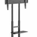Universal TV Cart for 55" - 85" TVs, VESA 200x200mm to 800x500mm, Locking Wheels, Variable Height, 200 lbs TV Capacity, 10 lbs Shelf Capacity