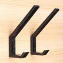 6PCS Helmet Holders Plastic Hanging Hooks Wall Mounted Hangers Hat Glove Bag Shoe Clothes Rack (Black-6PC)