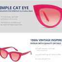 Freckles Mark Vintage Retro Cateye Sunglasses for Women Bold Colorful Cat Eye UV400 Protection