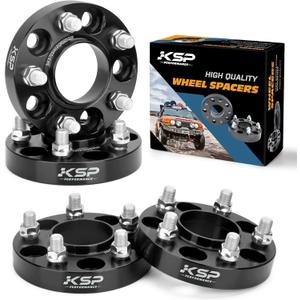 KSP 5X4.5 Wheel Spacers for Mustang Explorer, 1 inch 5x114.3mm Tire Spacers Adapters 25mm Thick 70.5mm Hub Bore with M14x1.5 Thread Pitch Fit for 2015-2024 Mustang GT500 GT350 Mach 1 Black 4PCS