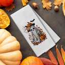 5 x Halloween Kitchen and Bathroom Towels - Fall Floral Ghost Pumpkin Decorative Hand Dish Tea Towels, 16x24 Inches (Color 01)