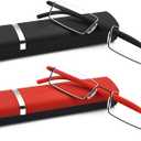 Half Frame Reading Glasses - Half Rim Computer Readers with Glasses Case for Men (2 PCS in Pouch) 2.50 ((Black,red))
