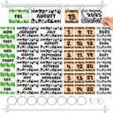 2 x Cinrobiye Safari Animal Flip Calendar for Classroom 20252030,Bulletin Board Calendar Chart Set with 56 Date Cards Adjustable Rod for Teachers Homeschool Learning Wall Decor Back to School Supplies