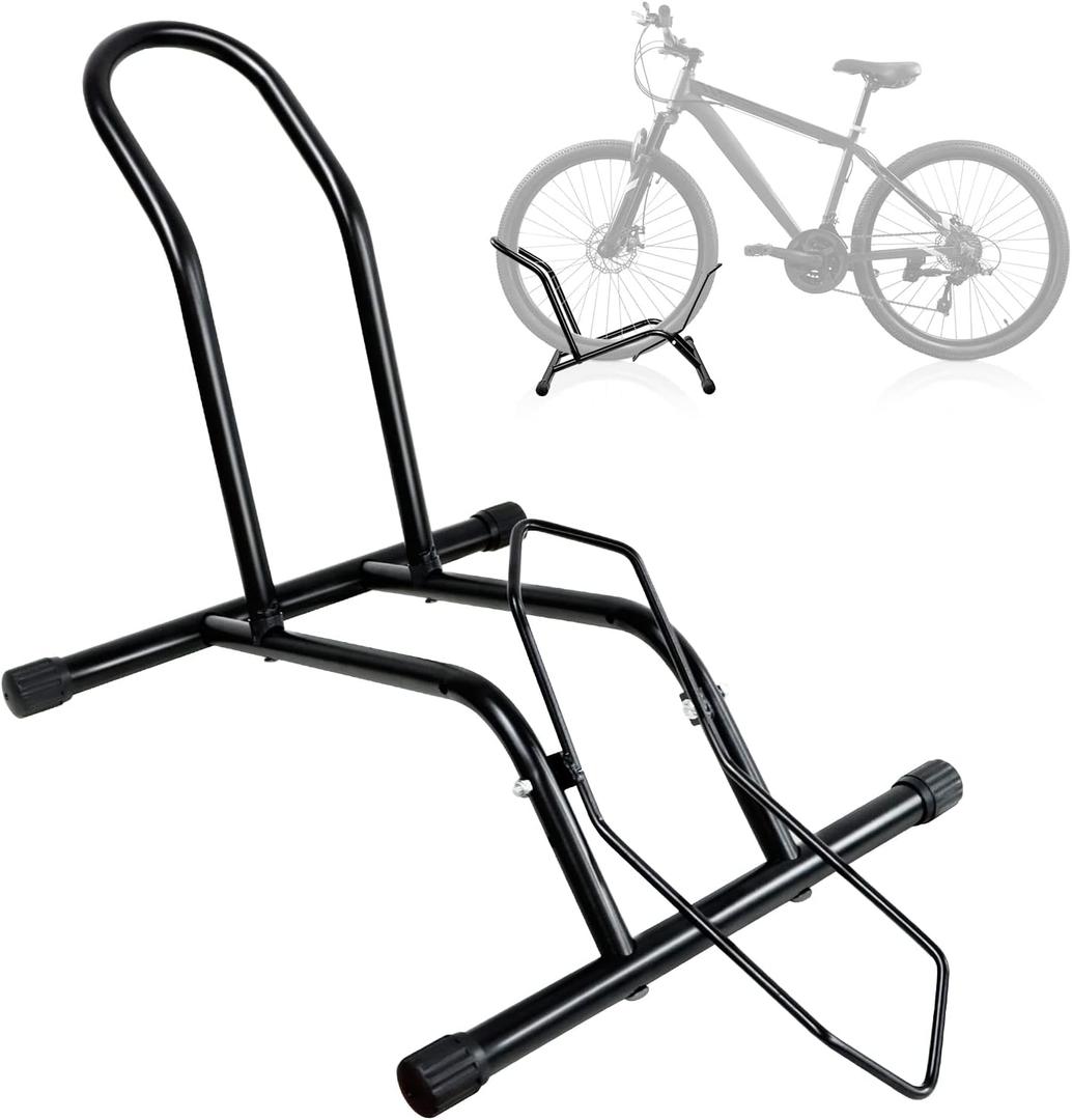 Bike Floor Stand Bikes Bicycle Rack for Outdoor and Indoor,Front And Rear Wheel Storage Bicycle Freestanding Parking Stand Holder Fit for 16"-29" Kid's/Mountain/Road Bikes,Heavy Duty Metal,Adjustable