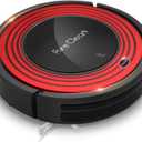 SereneLife Robot Vacuum Cleaner and Dock - 1500pa Suction w/ Scheduling Activation and Charging Dock - Robotic Auto Home Cleaning for Carpet Hardwood Floor Pet Hair - Pure Clean PUCRC95, Red
